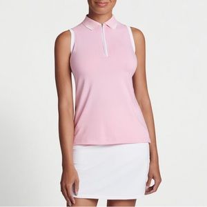 NEW PETER MILLAR Chrissie Sleeveless Polo PALMER PINK